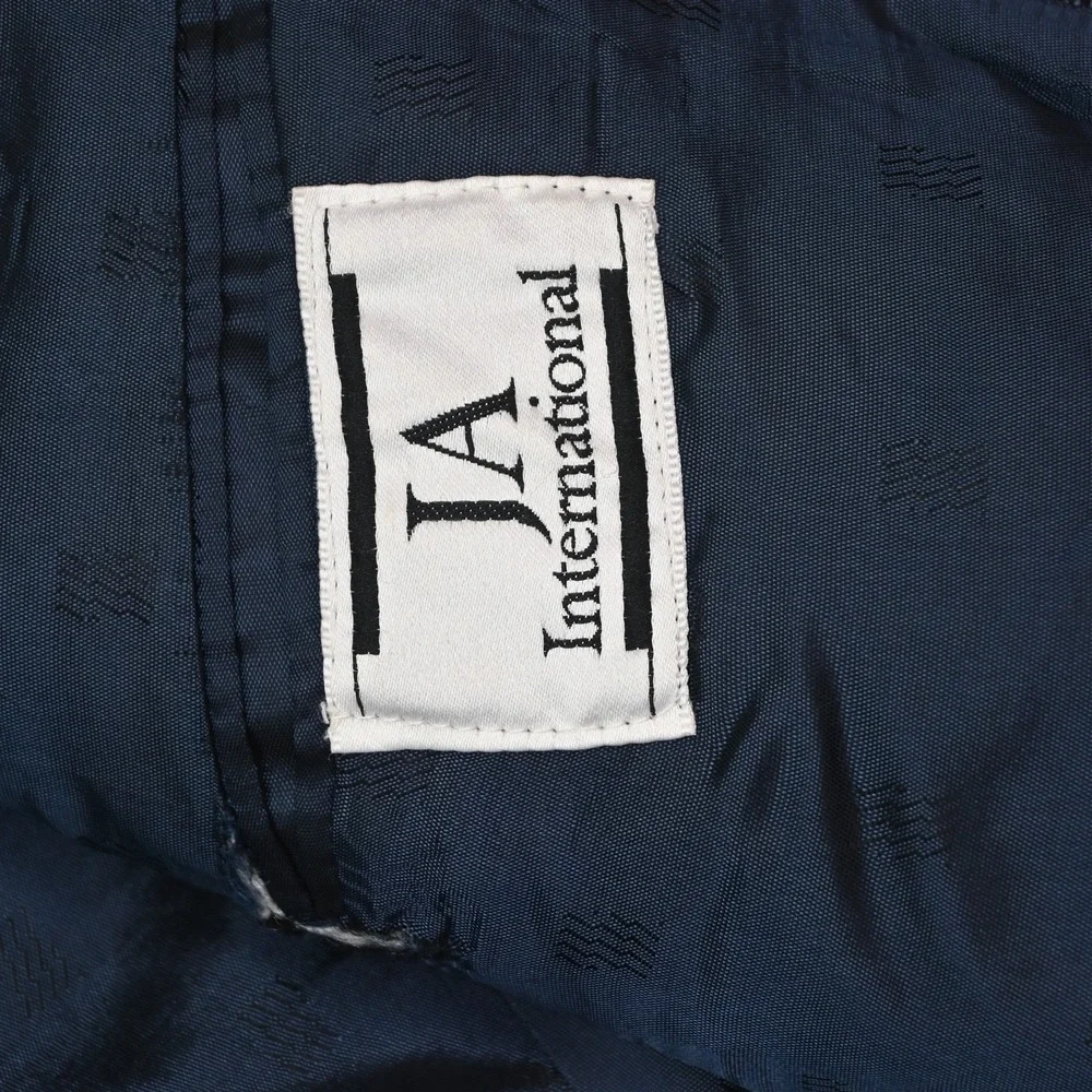 Vtg USA Made 48L 42x32 Blue Blanketweave Wool Mens Jacket Pants Suit